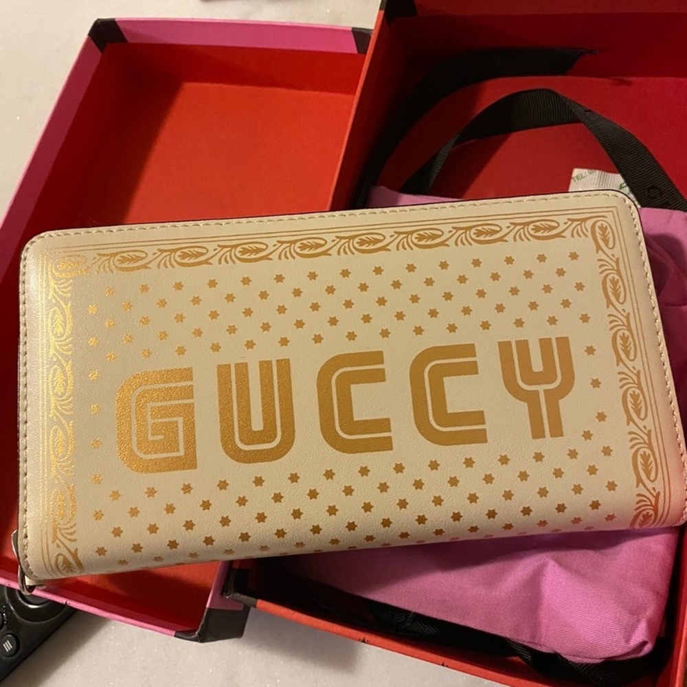 Gucci “Guccy” Sega Moon & Stars Zip Around Wallet